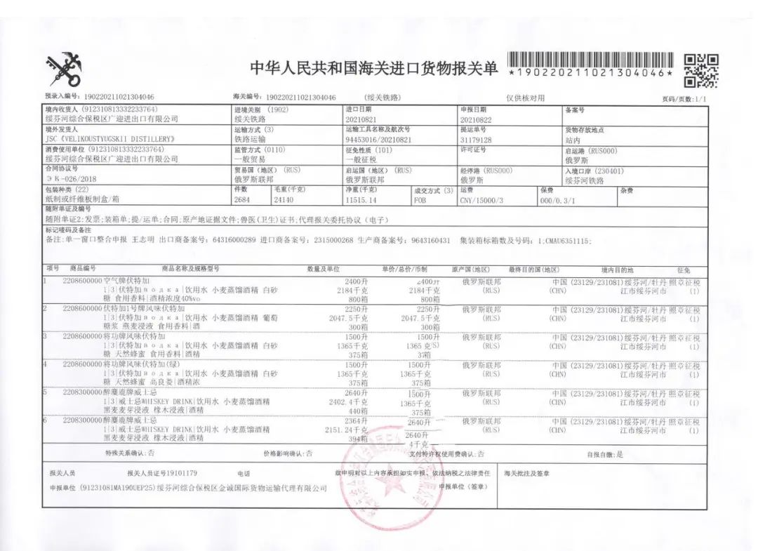 海关清单中的故事